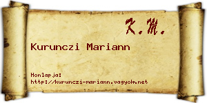 Kurunczi Mariann névjegykártya